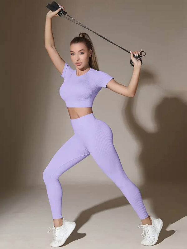 2pcs Purple Yoga Workout Set for Women